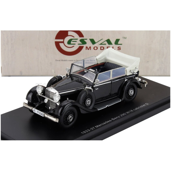ESVAL MODEL MERCEDES BENZ 290 W18 D PASSO CORTO CABRIOLET CLOSED 1933 - BLACK 1/43