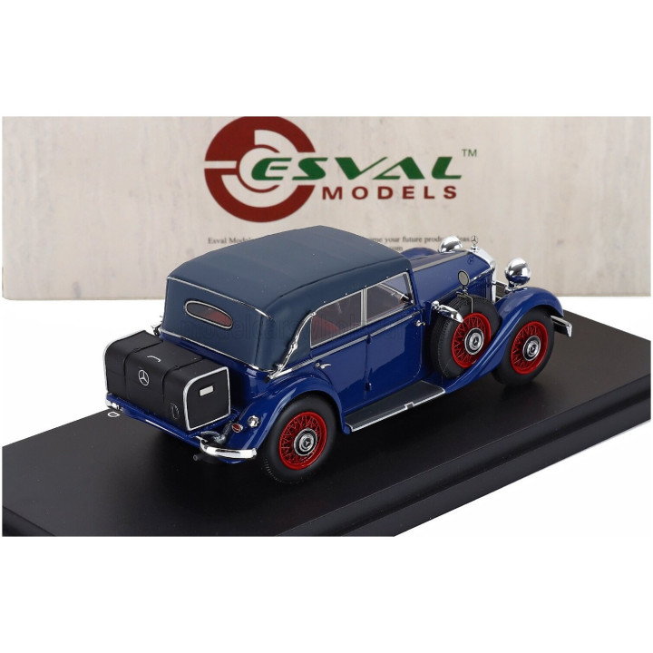 ESVAL MODEL MERCEDES BENZ 290 W18 D PASSO CORTO CABRIOLET CLOSED 1933 - BLUE RED 1/43