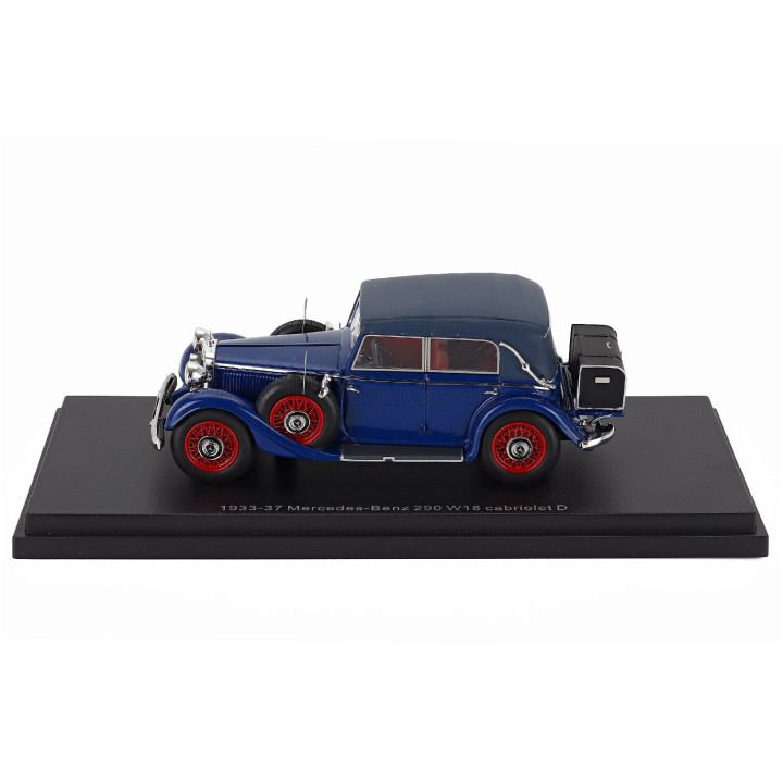ESVAL MODEL MERCEDES BENZ 290 W18 D PASSO CORTO CABRIOLET CLOSED 1933 - BLUE RED 1/43