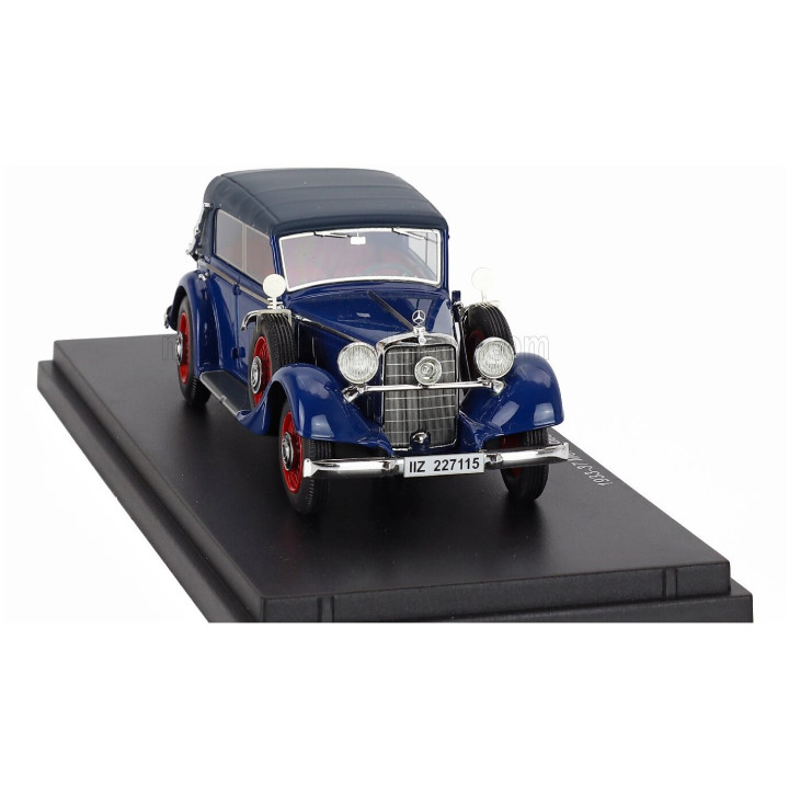ESVAL MODEL MERCEDES BENZ 290 W18 D PASSO CORTO CABRIOLET CLOSED 1933 - BLUE RED 1/43