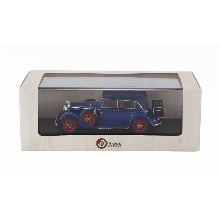 ESVAL MODEL MERCEDES BENZ 290 W18 D PASSO CORTO CABRIOLET CLOSED 1933 - BLUE RED 1/43
