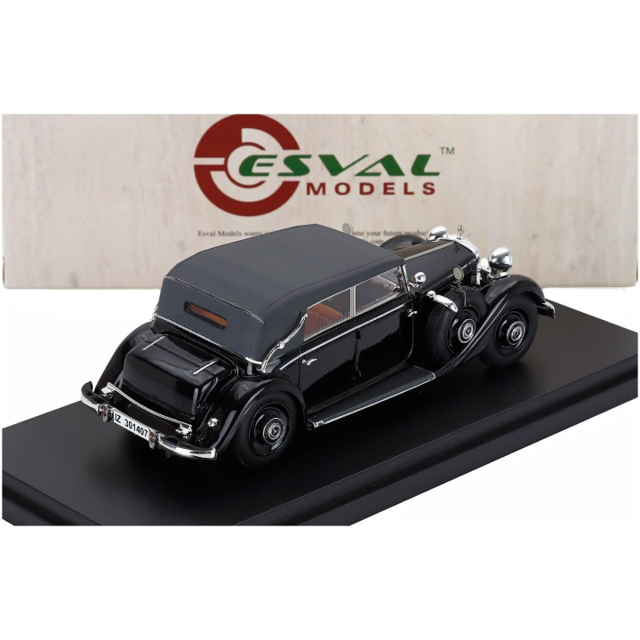 ESVAL MODEL MERCEDES BENZ 290 W18 D PASSO LUNGO CABRIOLET CLOSED 1933 - BLACK 1/43