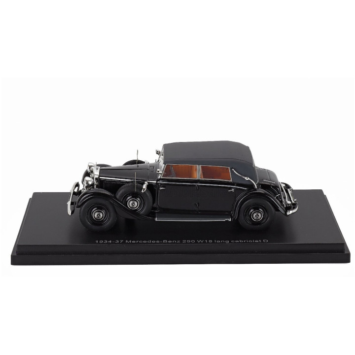 ESVAL MODEL MERCEDES BENZ 290 W18 D PASSO LUNGO CABRIOLET CLOSED 1933 - BLACK 1/43