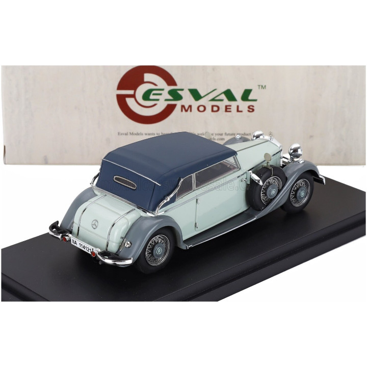 ESVAL MODEL MERCEDES BENZ 290 W18 D PASSO LUNGO CABRIOLET CLOSED 1933 - 2 TONE GREY 1/43
