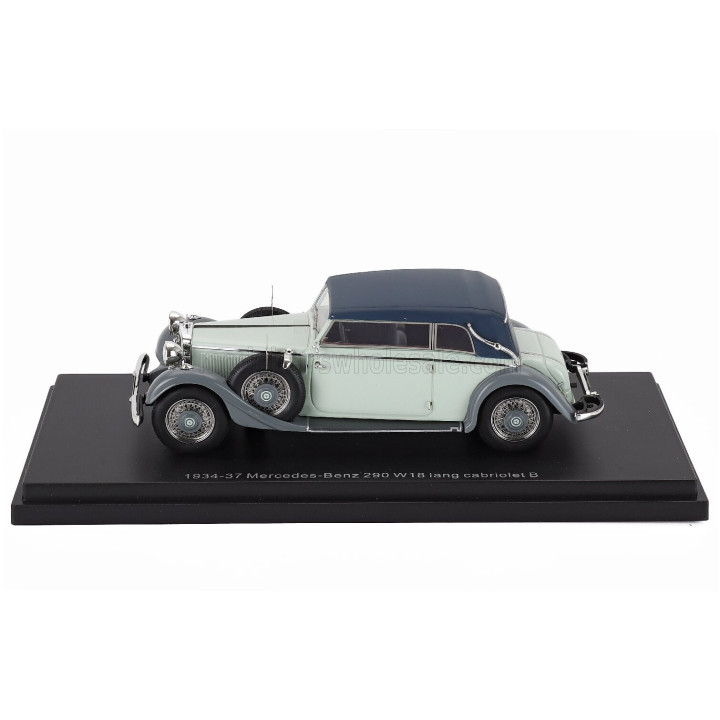 ESVAL MODEL MERCEDES BENZ 290 W18 D PASSO LUNGO CABRIOLET CLOSED 1933 - 2 TONE GREY 1/43