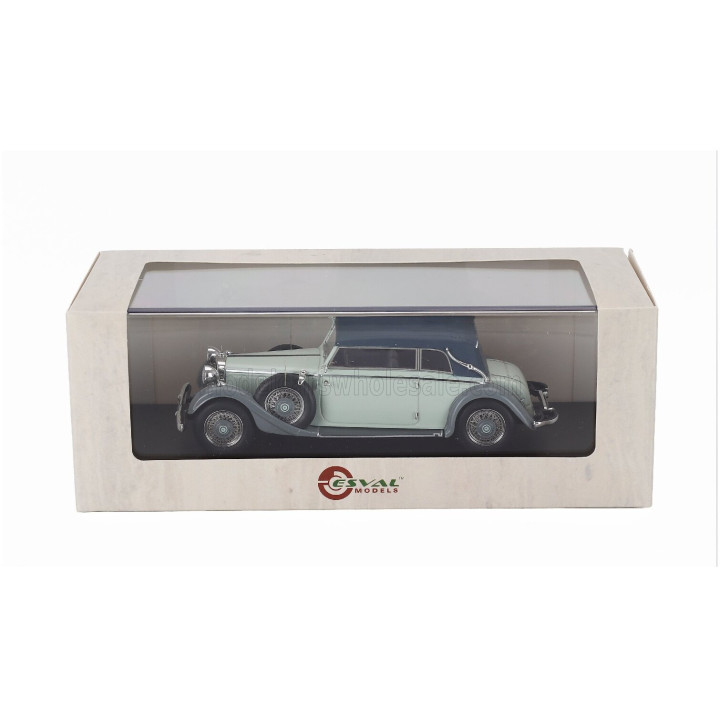 ESVAL MODEL MERCEDES BENZ 290 W18 D PASSO LUNGO CABRIOLET CLOSED 1933 - 2 TONE GREY 1/43