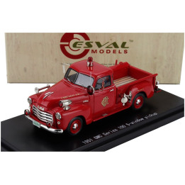 ESVAL MODEL GMC 100 PICK-UP CHICAGO FIRE ENGINE 1953 - RED 1/43