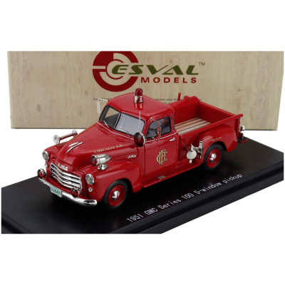 ESVAL MODEL GMC 100 PICK-UP CHICAGO FIRE ENGINE 1953 - RED 1/43