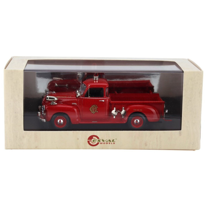 ESVAL MODEL GMC 100 PICK-UP CHICAGO FIRE ENGINE 1953 - RED 1/43