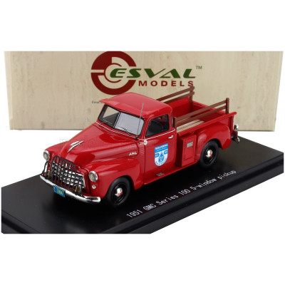 ESVAL MODEL GMC 100 PICK-UP 5 WINDOW 1953 - RED BLACK 1/43