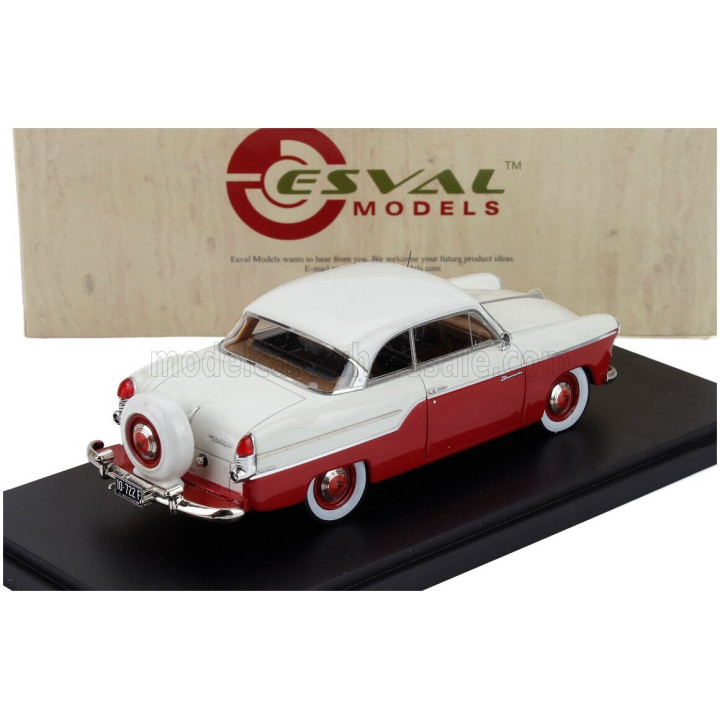 ESVAL MODEL WILLYS AERO BERMUDA COUPE 1955 - RED WHITE 1/43