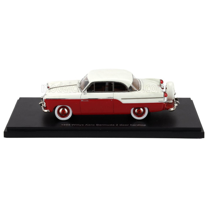 ESVAL MODEL WILLYS AERO BERMUDA COUPE 1955 - RED WHITE 1/43