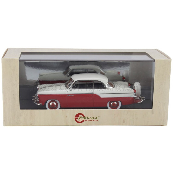 ESVAL MODEL WILLYS AERO BERMUDA COUPE 1955 - RED WHITE 1/43