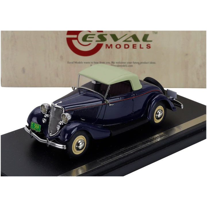 ESVAL MODEL FORD USA MODEL 18 ROADSTER 1933 - BLUE CREAM 1/43