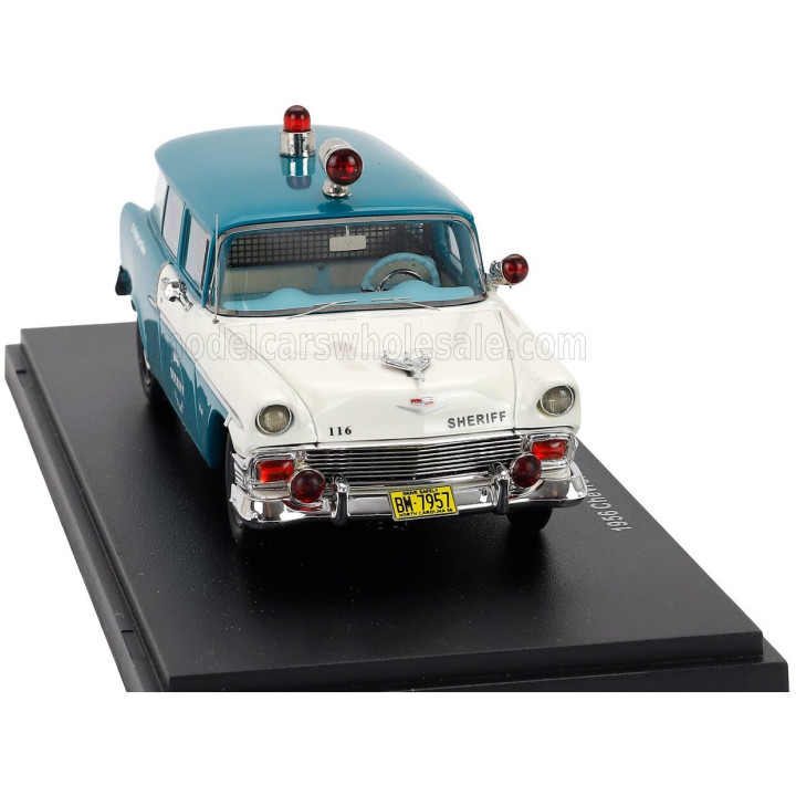 ESVAL MODEL CHEVROLET 150 HANDYMAN POLICE 1956 - TORQUOISE WHITE 1/43