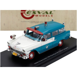ESVAL MODEL CHEVROLET 150 HANDYMAN AMBULANCE 1956 - TORQUOISE WHITE RED 1/43