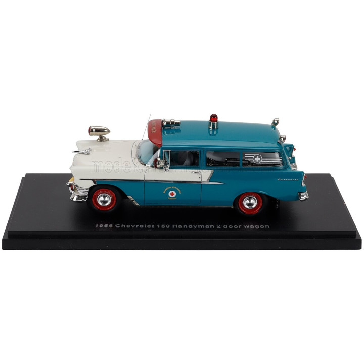 ESVAL MODEL CHEVROLET 150 HANDYMAN AMBULANCE 1956 - TORQUOISE WHITE RED 1/43