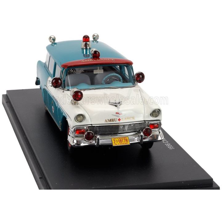 ESVAL MODEL CHEVROLET 150 HANDYMAN AMBULANCE 1956 - TORQUOISE WHITE RED 1/43