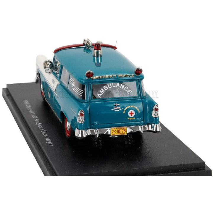 ESVAL MODEL CHEVROLET 150 HANDYMAN AMBULANCE 1956 - TORQUOISE WHITE RED 1/43