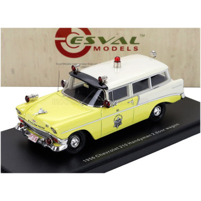 ESVAL MODEL CHEVROLET 210 HANDYMAN POLICE 1956 - YELLOW WHITE BLACK 1/43