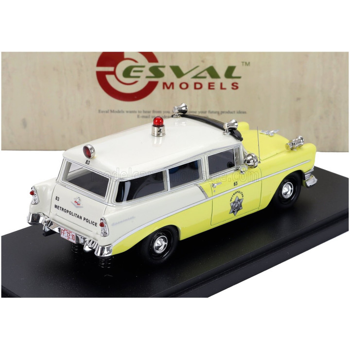 ESVAL MODEL CHEVROLET 210 HANDYMAN POLICE 1956 - YELLOW WHITE BLACK 1/43