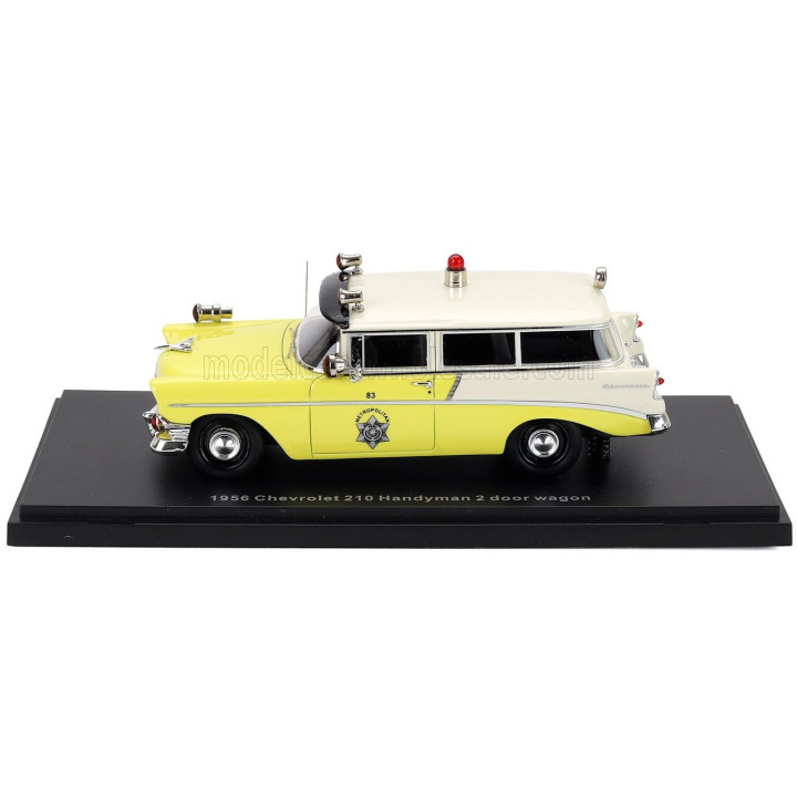 ESVAL MODEL CHEVROLET 210 HANDYMAN POLICE 1956 - YELLOW WHITE BLACK 1/43