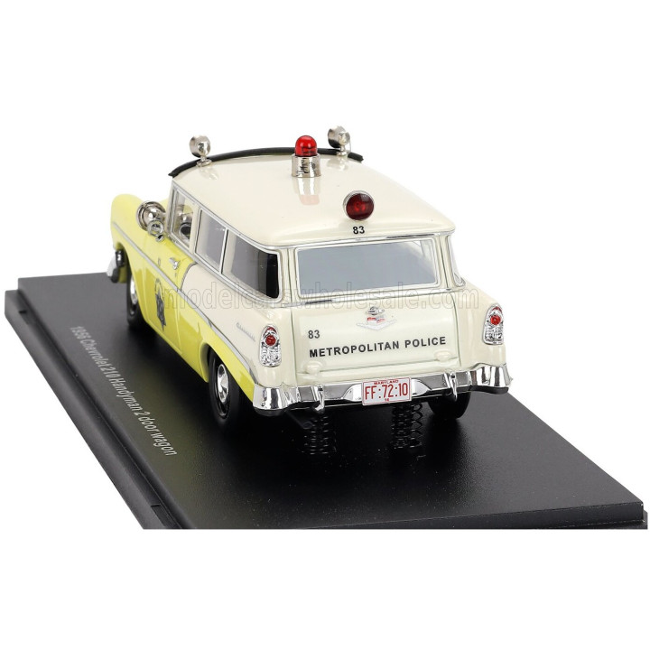 ESVAL MODEL CHEVROLET 210 HANDYMAN POLICE 1956 - YELLOW WHITE BLACK 1/43
