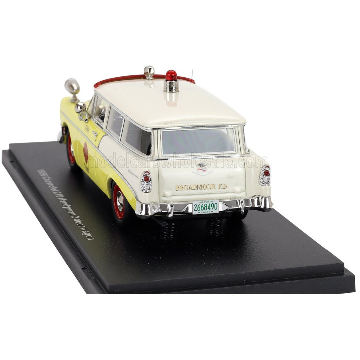 ESVAL MODEL CHEVROLET 210 HANDYMAN FIRE ENGINE 1956 - YELLOW WHITE RED 1/43