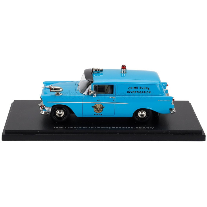 ESVAL MODEL CHEVROLET 150 VAN POLICE 1956 - BLUE BLACK 1/43