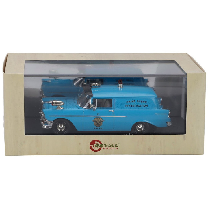 ESVAL MODEL CHEVROLET 150 VAN POLICE 1956 - BLUE BLACK 1/43