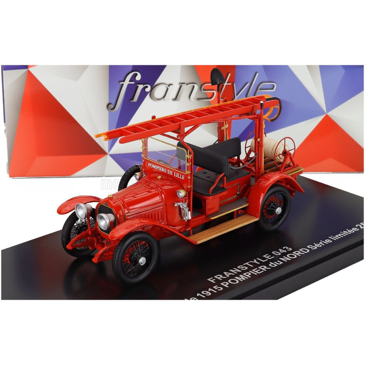 FRANSTYLE PEUGEOT 153 TRUCK SCALA SAPEURS POMPIERS DU NORD 1915 - RED 1/43