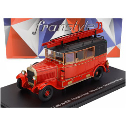 FRANSTYLE LAFFLY VM2 TRUCK FOURGON POMPE SAPEURS POMPIERS VILLE DE BROU 1925 - RED BLACK 1/43