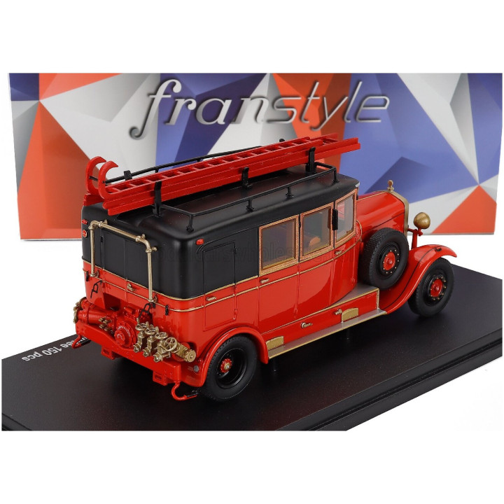 FRANSTYLE LAFFLY VM2 TRUCK FOURGON POMPE SAPEURS POMPIERS VILLE DE BROU 1925 - RED BLACK 1/43