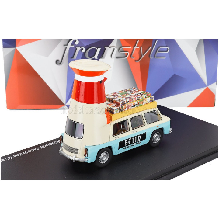 FRANSTYLE RENAULT R8 BELIN TDF PETIT PERSONNAGE 1965 - IVORY LIGHT BLUE 1/43