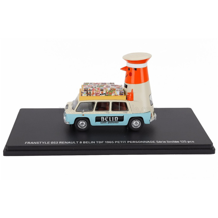FRANSTYLE RENAULT R8 BELIN TDF PETIT PERSONNAGE 1965 - IVORY LIGHT BLUE 1/43