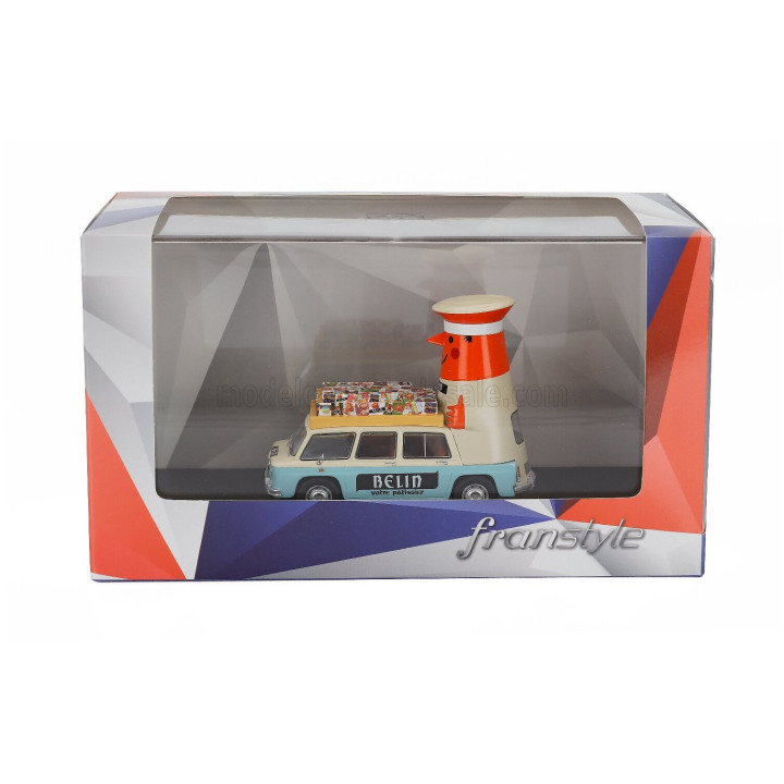 FRANSTYLE RENAULT R8 BELIN TDF PETIT PERSONNAGE 1965 - IVORY LIGHT BLUE 1/43