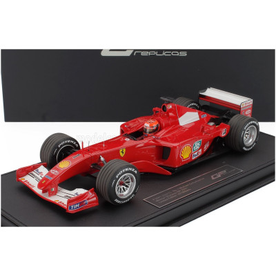 GP REPLICAS FERRARI F1 F2001 N 1 WORLD CHAMPION WINNER MONACO GP (with pilot driver) 2001 MICHAEL SCHUMACHER - RED WHITE 1/18