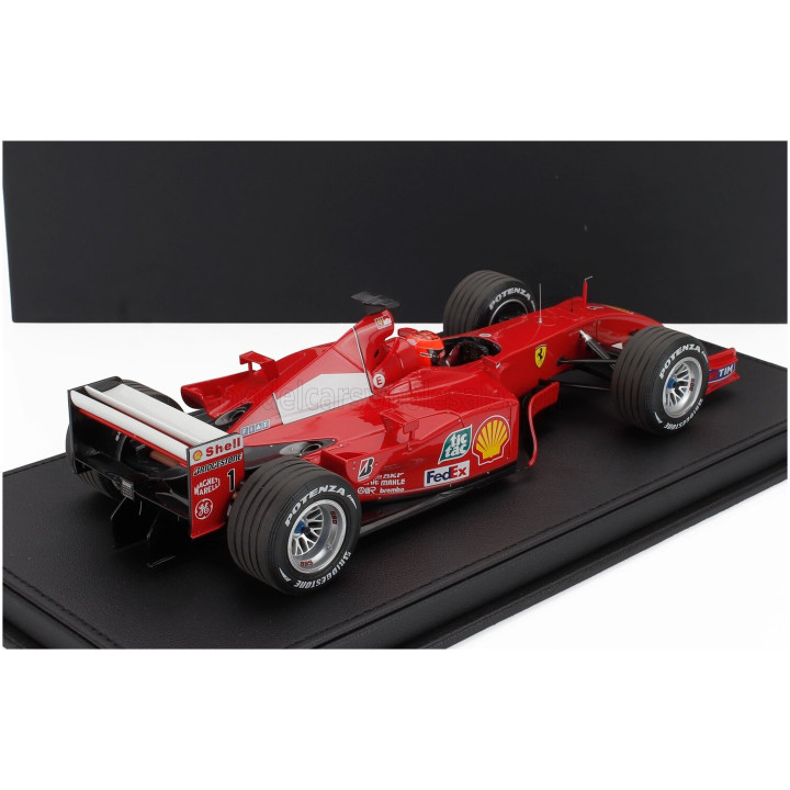 GP REPLICAS FERRARI F1 F2001 N 1 WORLD CHAMPION WINNER MONACO GP (with pilot driver) 2001 MICHAEL SCHUMACHER - RED WHITE 1/18