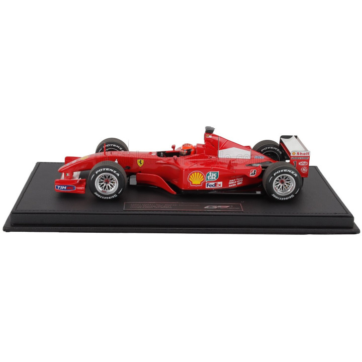 GP REPLICAS FERRARI F1 F2001 N 1 WORLD CHAMPION WINNER MONACO GP (with pilot driver) 2001 MICHAEL SCHUMACHER - RED WHITE 1/18
