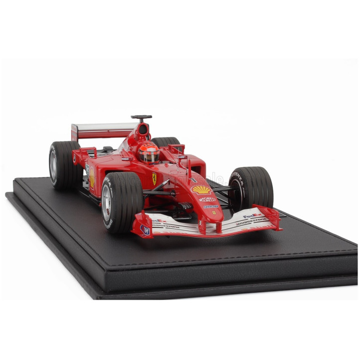 GP REPLICAS FERRARI F1 F2001 N 1 WORLD CHAMPION WINNER MONACO GP (with pilot driver) 2001 MICHAEL SCHUMACHER - RED WHITE 1/18