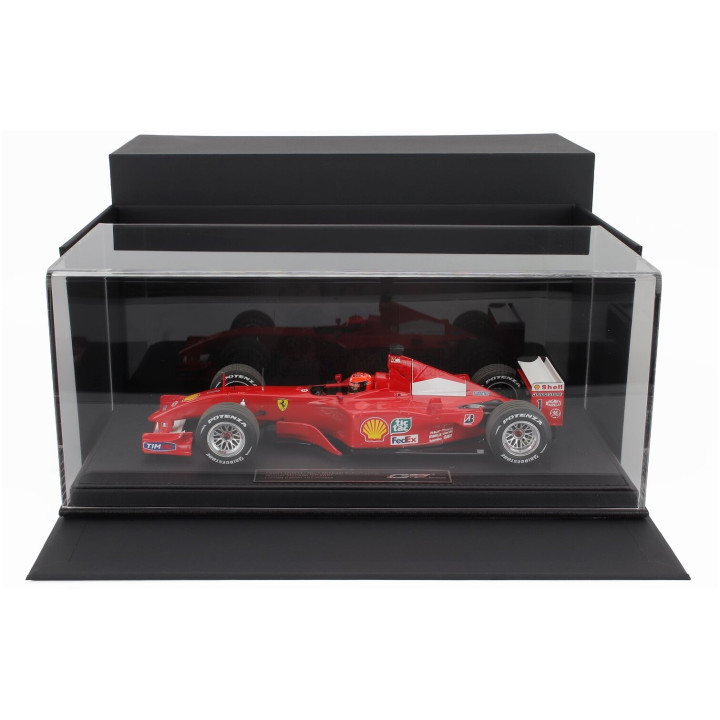 GP REPLICAS FERRARI F1 F2001 N 1 WORLD CHAMPION WINNER MONACO GP (with pilot driver) 2001 MICHAEL SCHUMACHER - RED WHITE 1/18