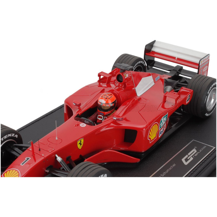 GP REPLICAS FERRARI F1 F2001 N 1 WORLD CHAMPION WINNER BELGIUM SPA GP (with pilot driver) 2001 MICHAEL SCHUMACHER - RED WHITE