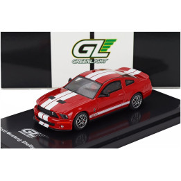 GREENLIGHT FORD USA MUSTANG SHELBY GT500 SUPER SNAKE COUPE 2007 - RED WHITE 1/64
