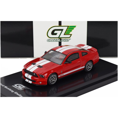 GREENLIGHT FORD USA MUSTANG SHELBY GT500 SUPER SNAKE COUPE 2007 - RED WHITE 1/64