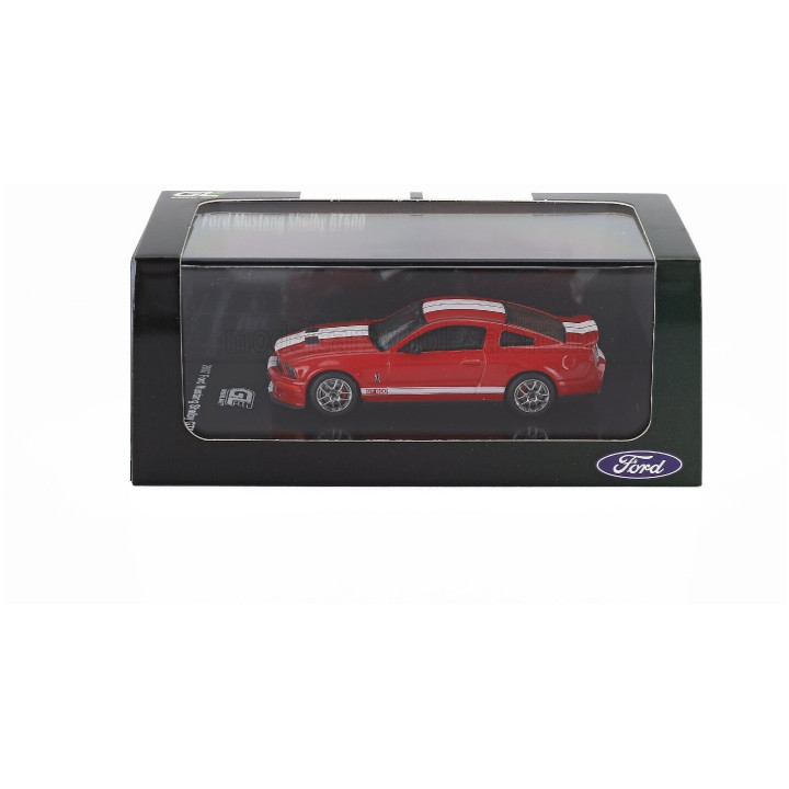 GREENLIGHT FORD USA MUSTANG SHELBY GT500 SUPER SNAKE COUPE 2007 - RED WHITE 1/64