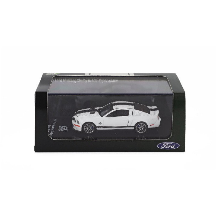 GREENLIGHT FORD USA MUSTANG SHELBY GT500 SUPER SNAKE COUPE 2007 - WHITE BLACK 1/64
