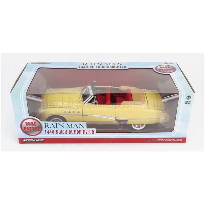 GREENLIGHT BUICK ROADMASTER CABRIOLET OPEN 1949 - CHARLIE BABBITT RAIN MAN - CREAM 1/18