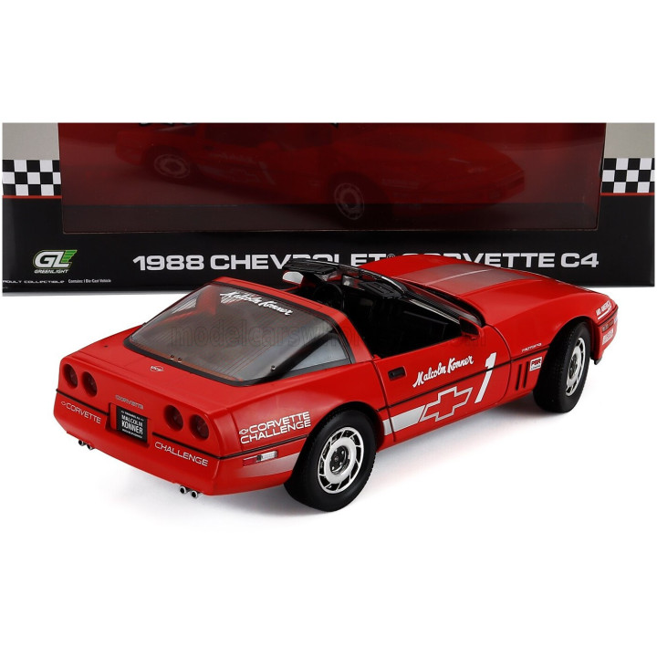 GREENLIGHT CHEVROLET CORVETTE C4 MALCOM KONNER 1988 - RED 1/18