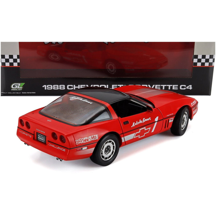 GREENLIGHT CHEVROLET CORVETTE C4 MALCOM KONNER 1988 - RED 1/18