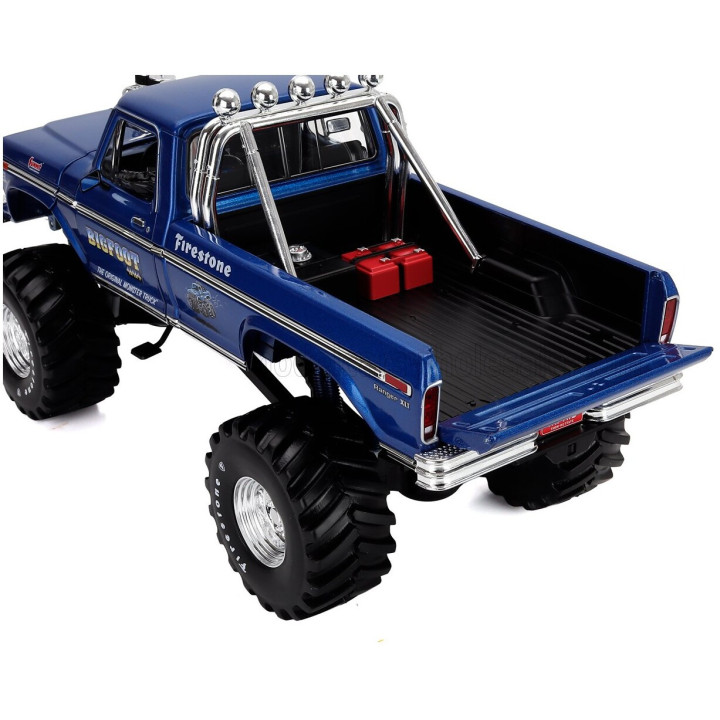 GREENLIGHT FORD USA F-250 PICK-UP MONSTER TRUCK BIGFOOT 1974 WITH BOB CHANDLER FIGURE - BLUE 1/18